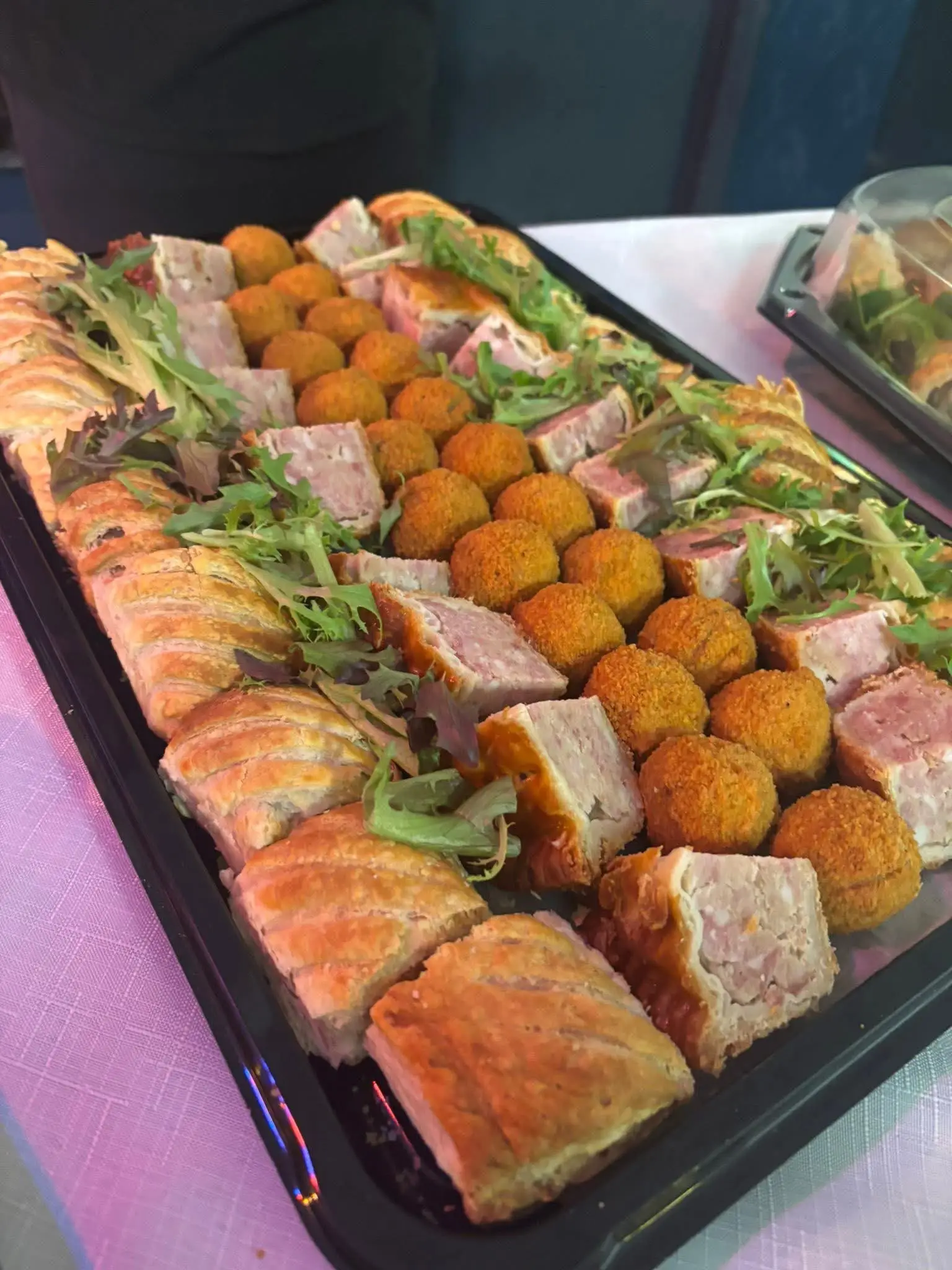 A buffet tray